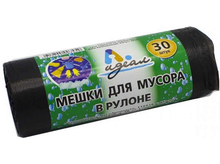Мешки мусорные 35л (10) В рулонах (30 шт/упак) Артпласт Идеал Мешки мусорные 35л (10) В рулонах (30 шт/упак) Артпласт Идеал